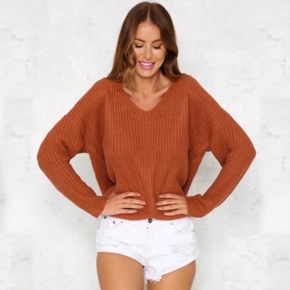 Open Back Lace Up Chunky Sweater Sienna - Picture 4 of 8